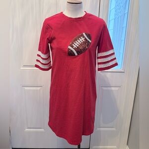 Red Football sequin t-shirt Dress